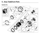 Samsung WV55M9600AV/A5-01 tub & drum parts diagram