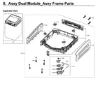 Samsung WV55M9600AW/A5-01 dual module frame parts diagram