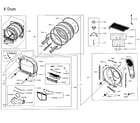 Samsung DVG52M7750V/A3-00 drum parts diagram