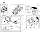 Samsung DVG52M7750W/A3-00 drum parts diagram