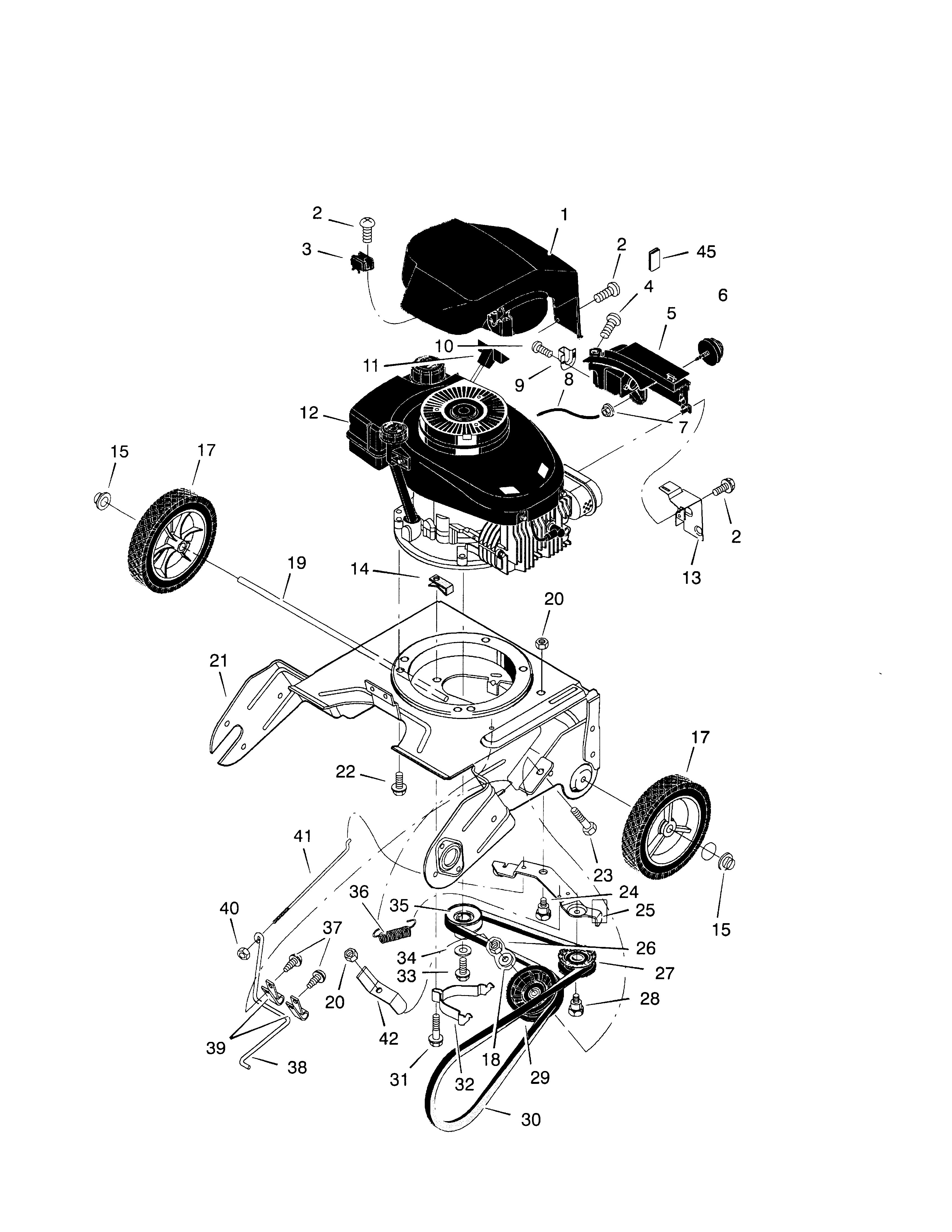 21`` 3.8hp drive components