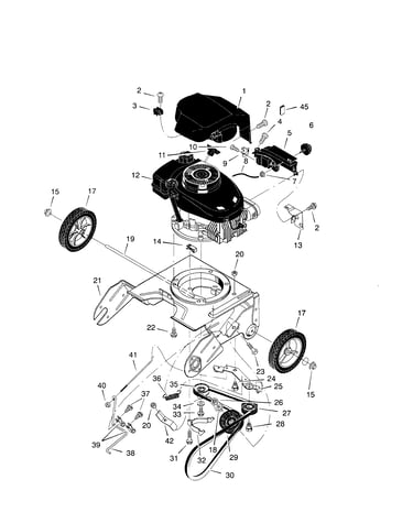 21`` 3.8hp drive components