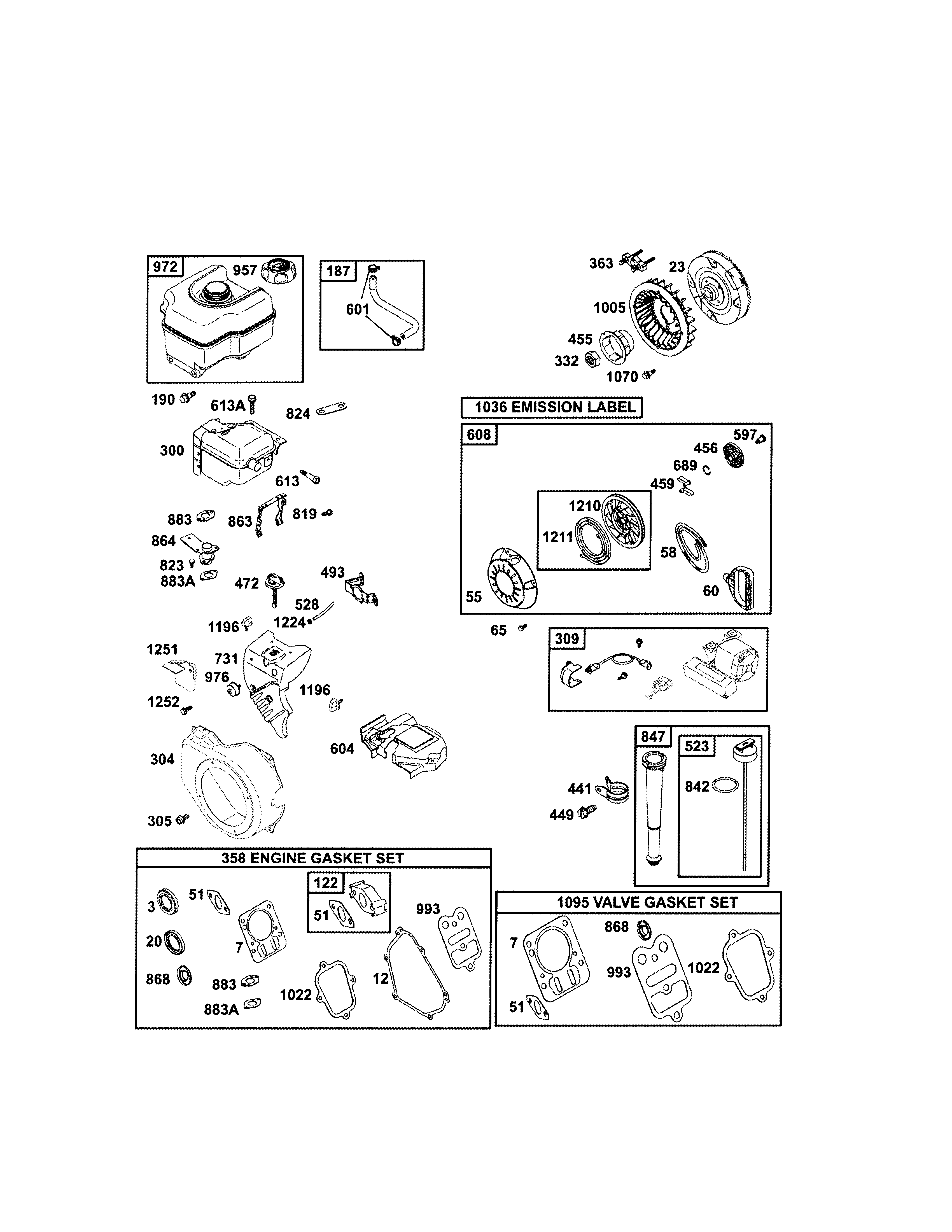 Flywheel/gasket sets