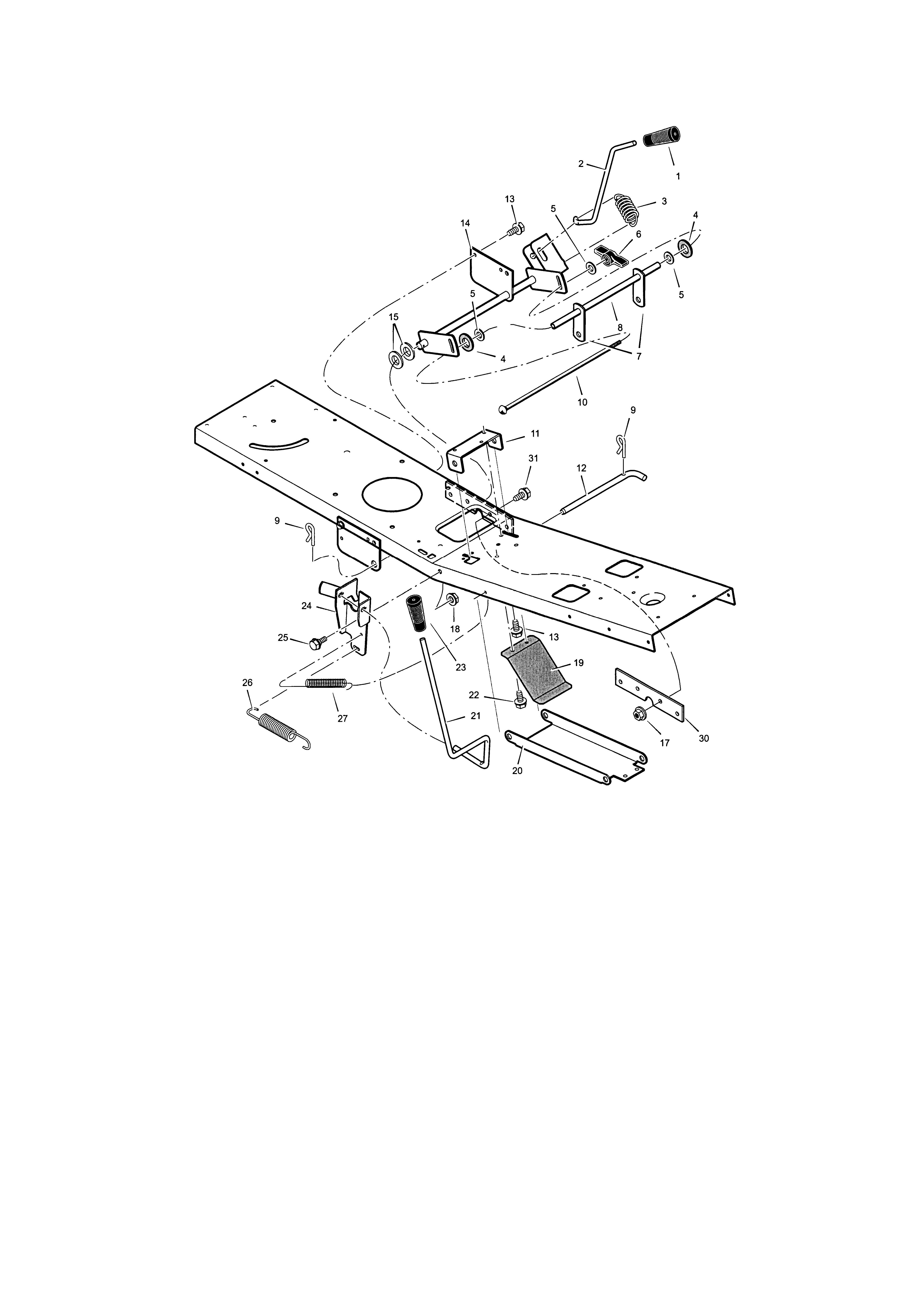 MOWER HOUSING SUSPENSION