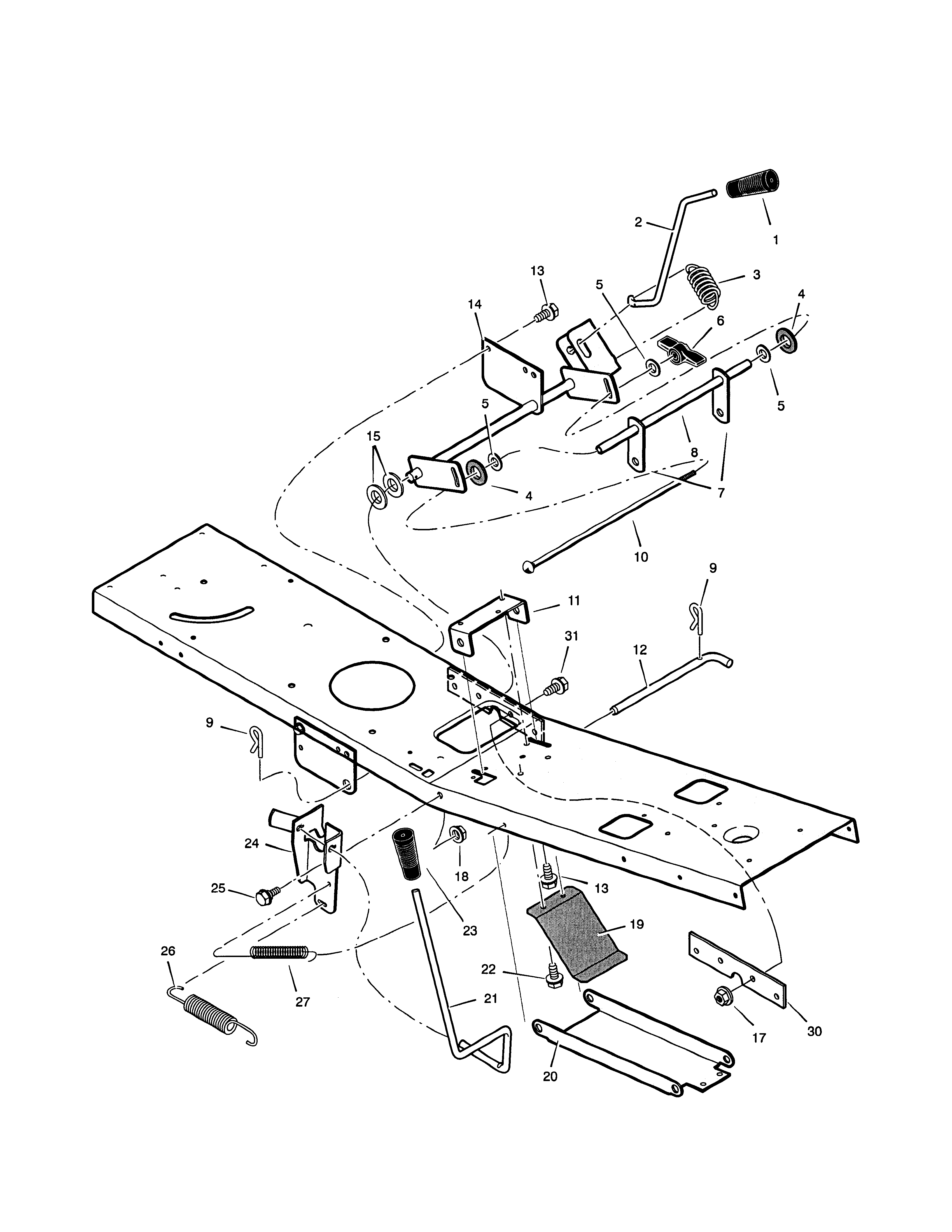 MOWER HOUSING SUSPENSION
