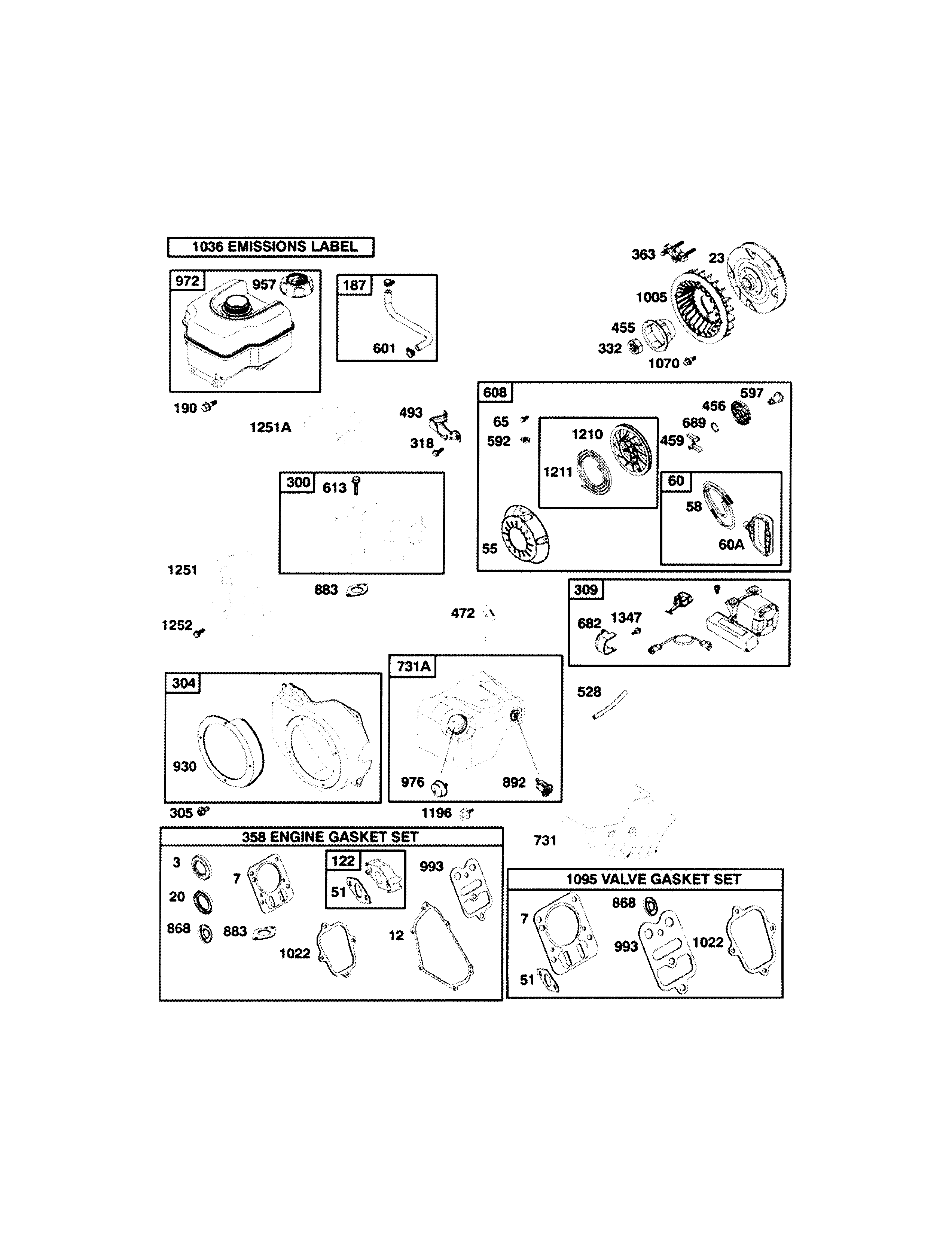 Rewind starter/gaskets