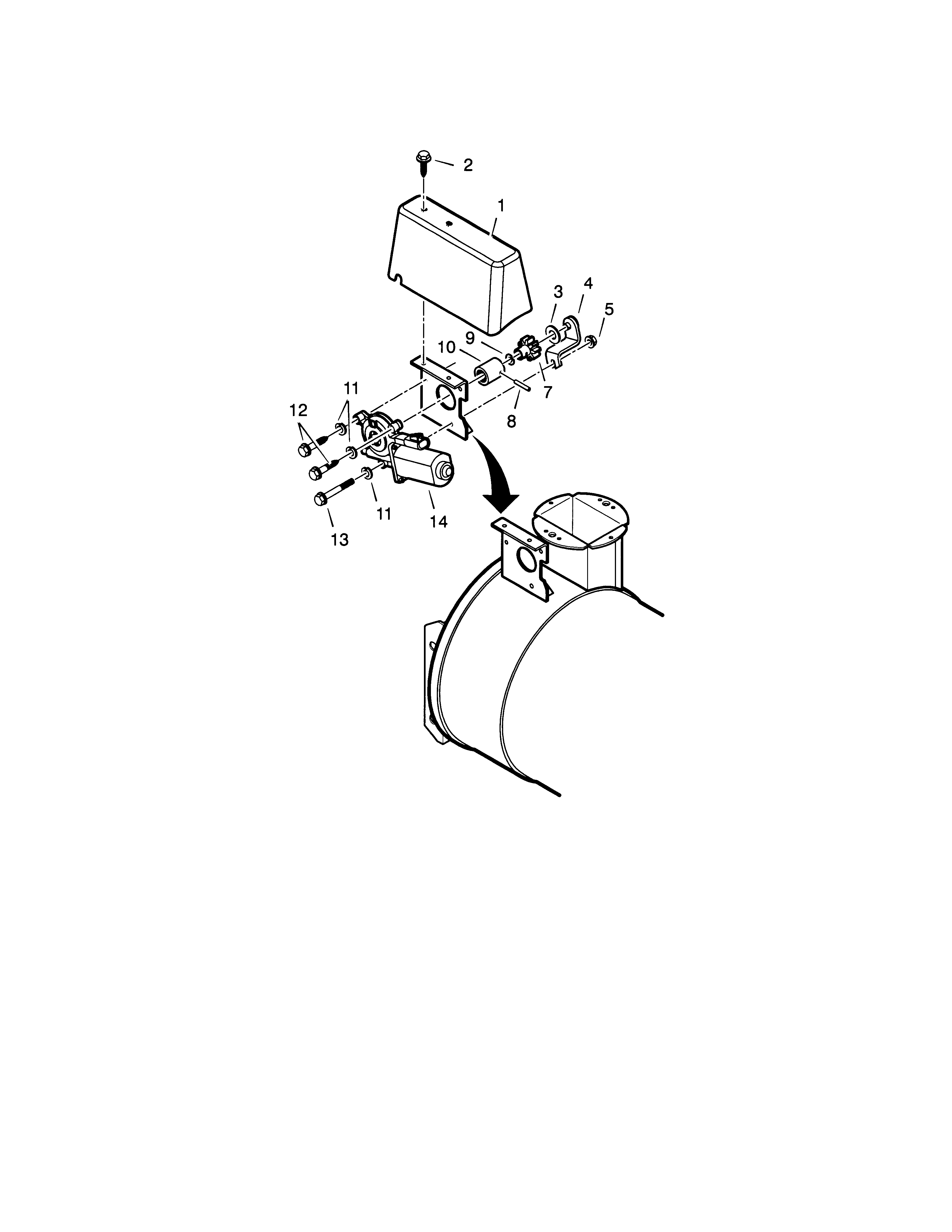 Motorized chute control assembly