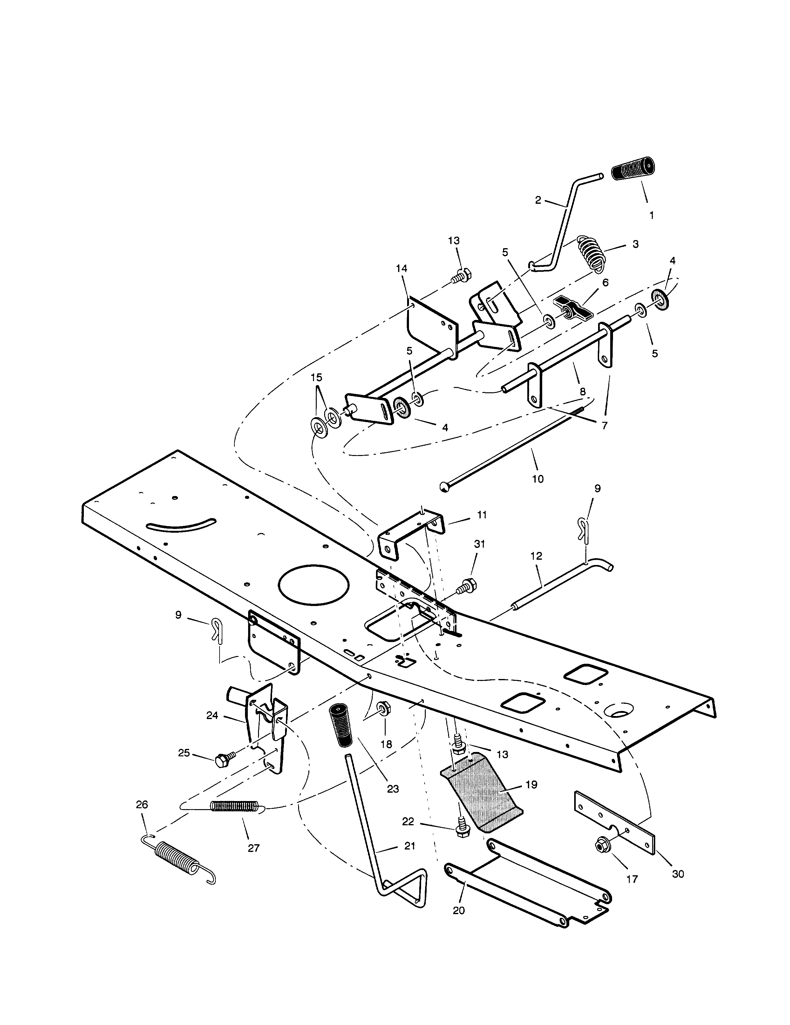 MOWER HOUSING SUSPENSION