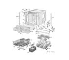 GE PDW8000G01WW basket & wrap assembly diagram