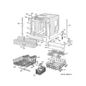 GE PDW8000G01WW basket & wrap assembly diagram