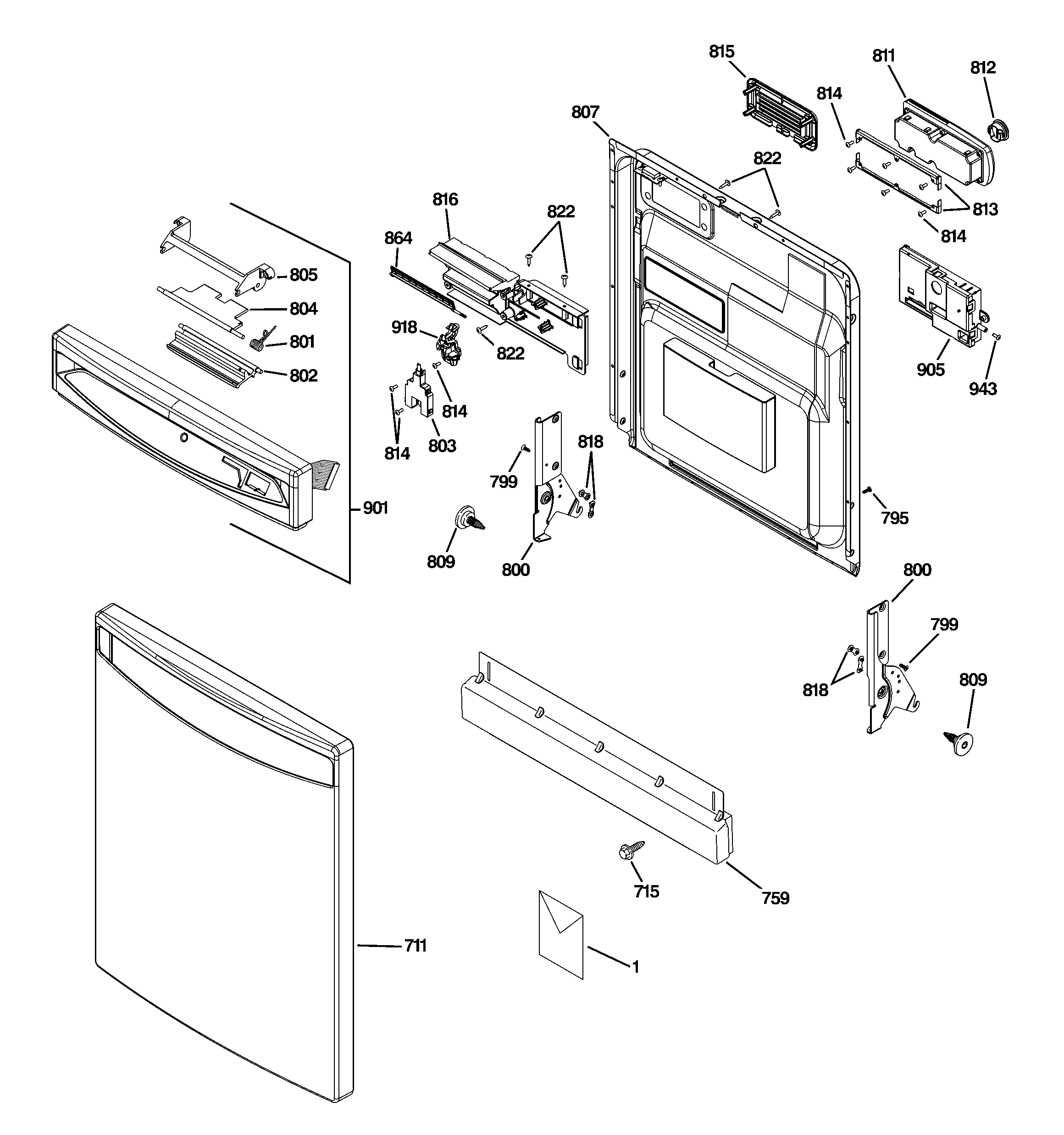 ESCUTCHEON & DOOR ASSEMBLY