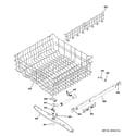 GE PDW8200J10WW upper rack assembly diagram
