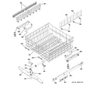 GE PDW8500J10WW upper rack assembly diagram