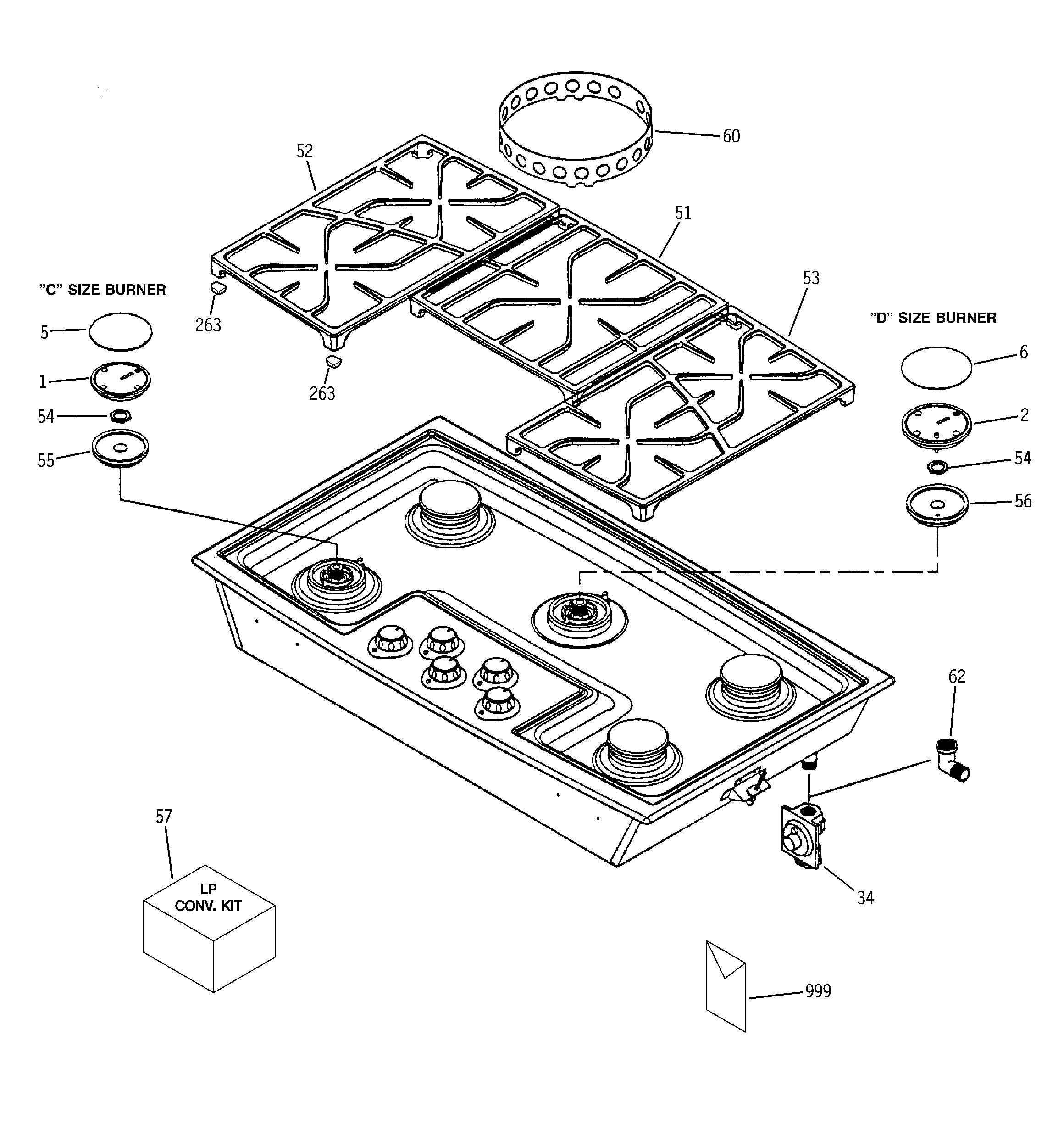 Cooktop appearance parts