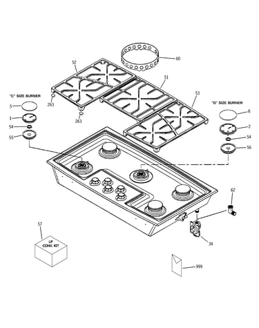 Cooktop appearance parts