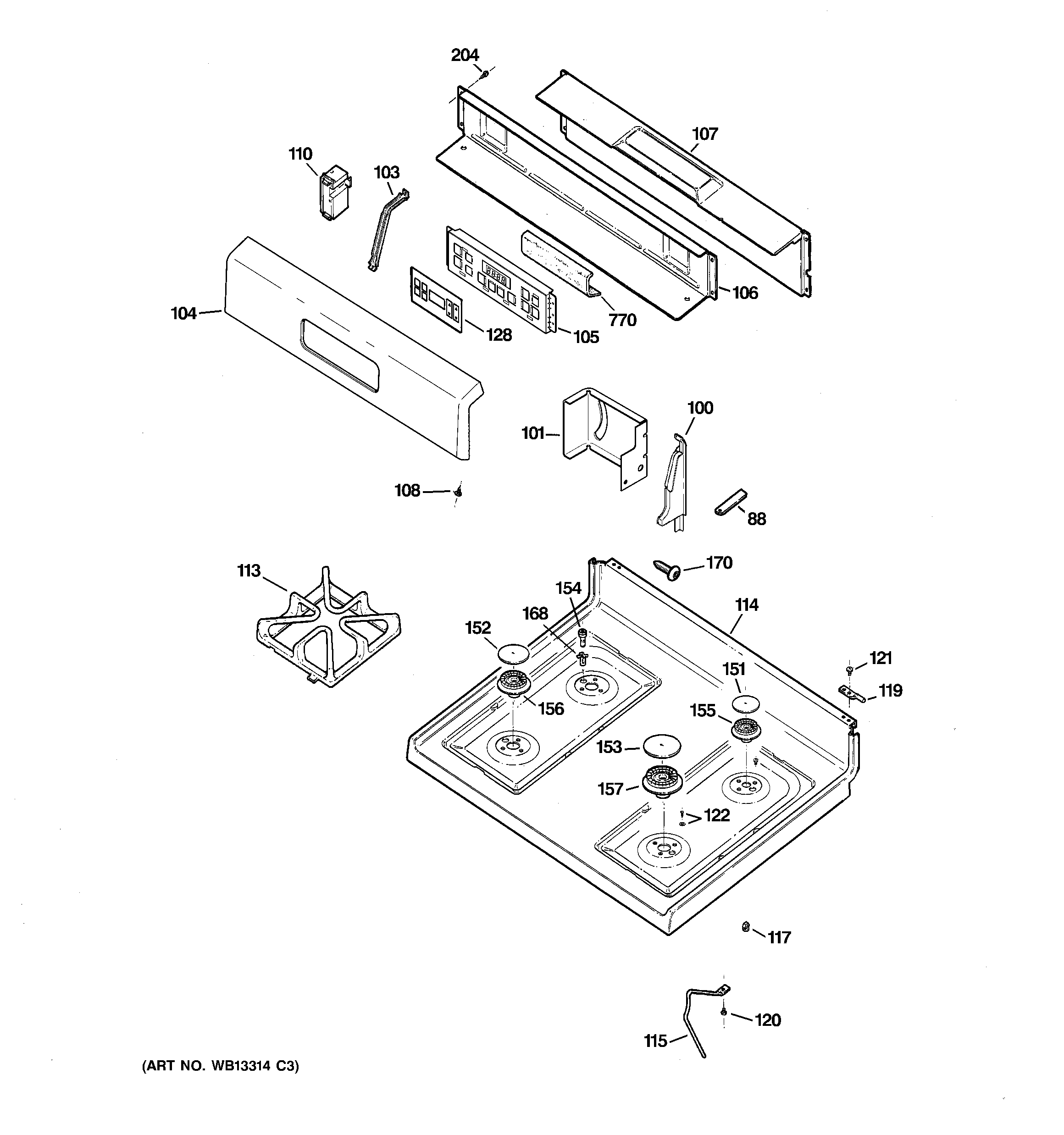 CONTROL PANEL & COOKTOP