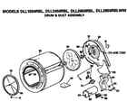 Hotpoint DLL1550RBL drum and duct assembly diagram