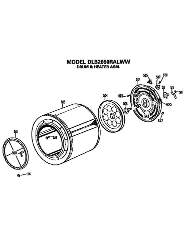 Drum and heater assembly