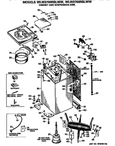 Cabinet and suspension assembly