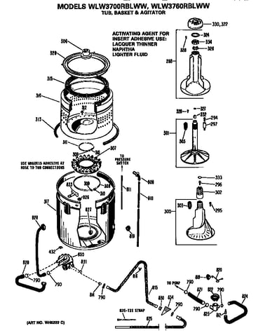 Tub/basket and agitator
