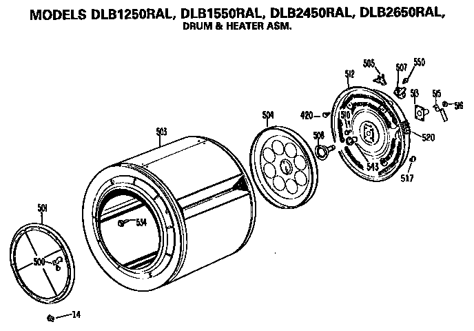 Drum and heater assembly