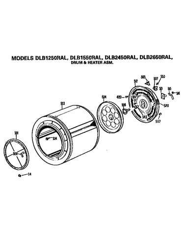 Drum and heater assembly