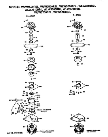 2 speed and 1 speed motor assembly