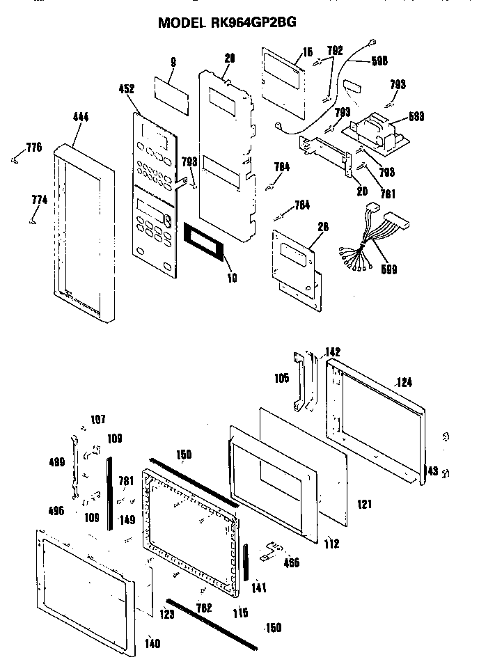 CONTROL AND DOOR MICROWAVE