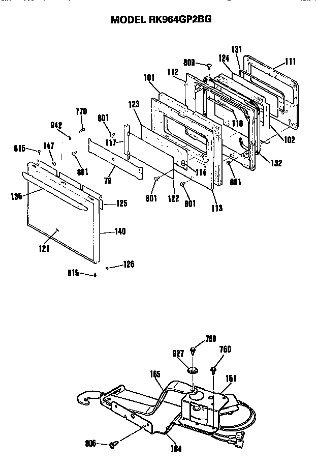 OVEN DOOR AND LOCK