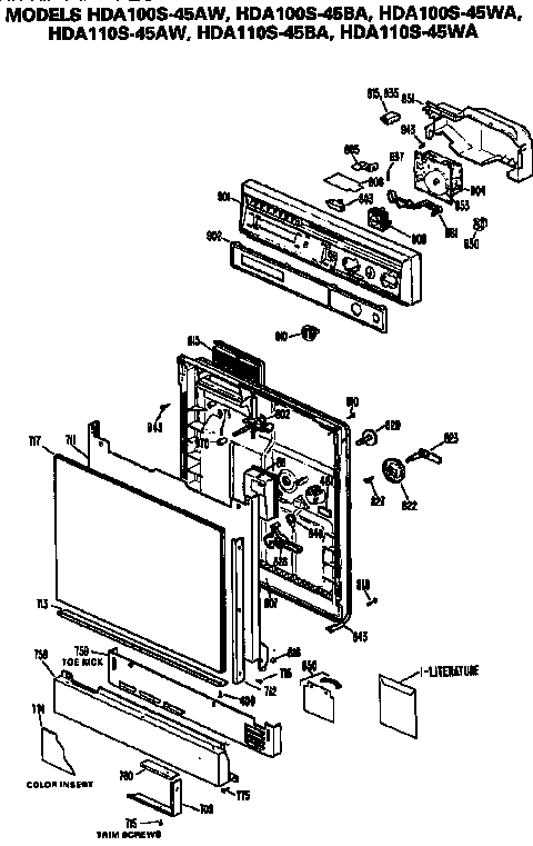 Front/control panel
