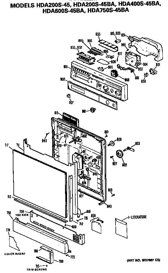 Front/control panel