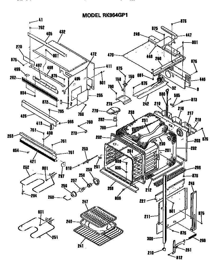 Oven cabinet parts