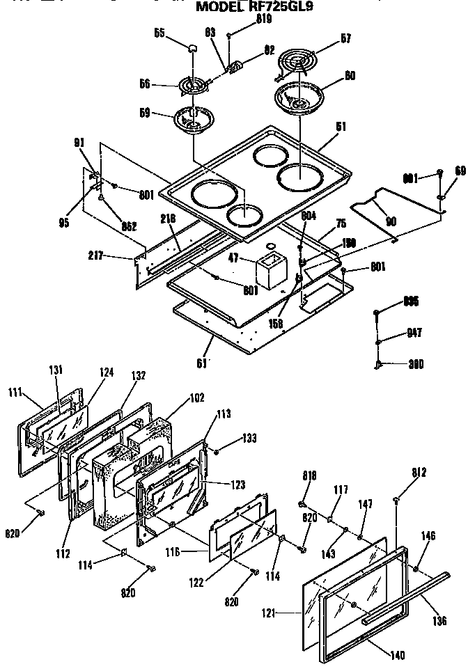 COOKTOP AND DOOR