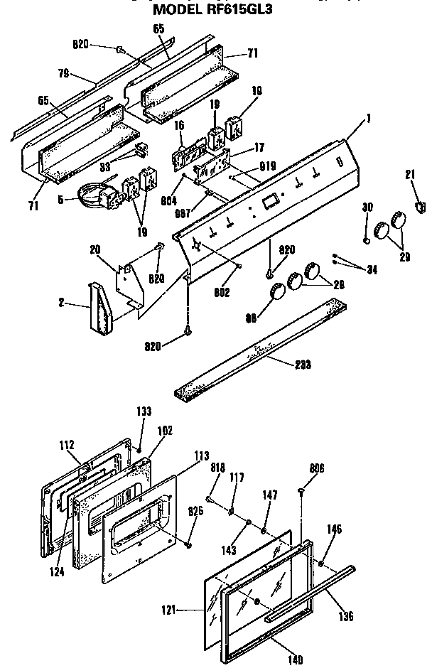 CONTROL PANEL AND DOOR