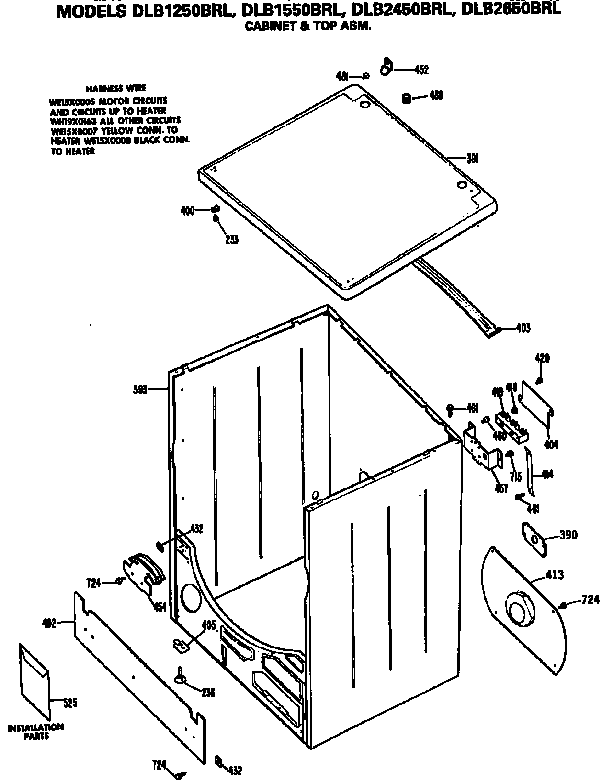 Cabinet and top