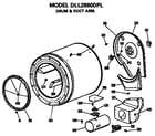 Hotpoint DLL2880DPL drum and duct assembly diagram