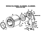 Hotpoint DLL1550BRL drum and duct assembly diagram