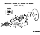 Hotpoint DLL2450BRL blower and drive assembly diagram