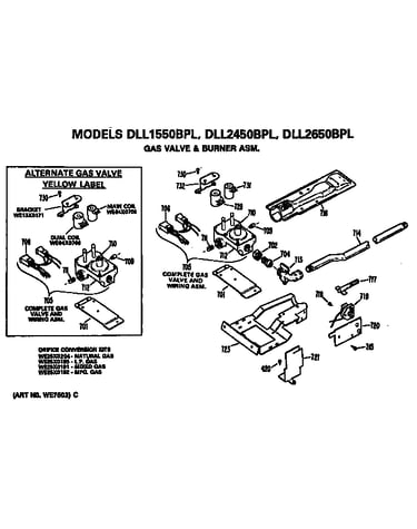 Gas valve and burner assembly