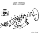 Hotpoint DLB2880DPL blower and drive assembly diagram