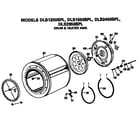 Hotpoint DLB1550BPL drum and heater assembly diagram