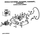 Hotpoint DLB1250BPL blower and drive assembly diagram