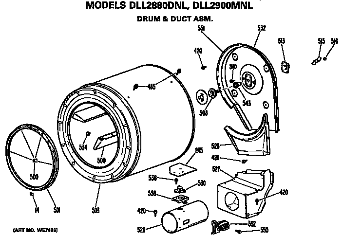 Drum and duct assembly
