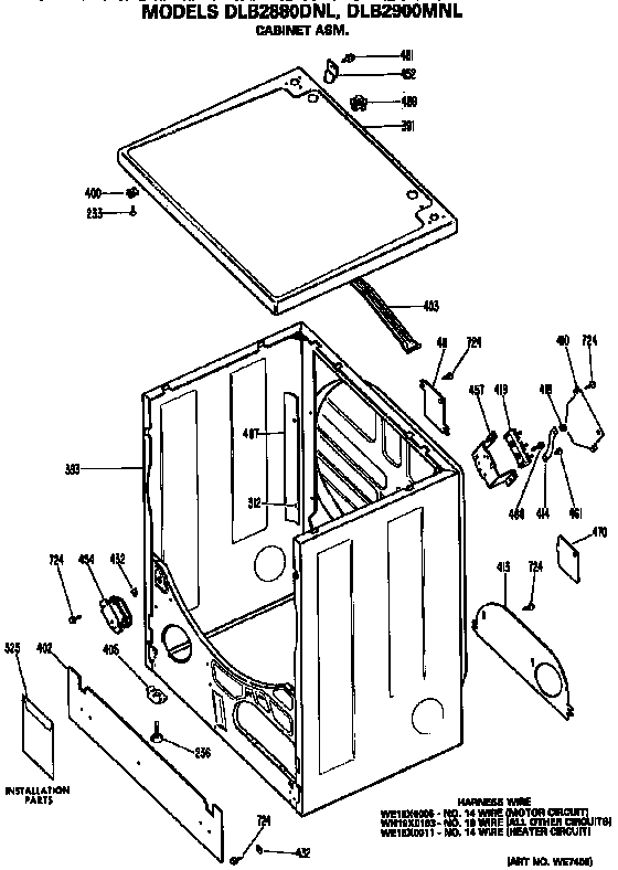 Cabinet and top