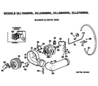 Hotpoint DLL2650BNL blower and drive assembly diagram