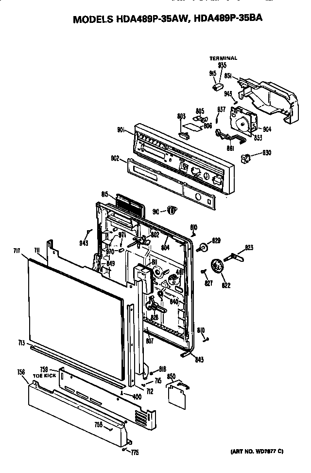 Door/control panel