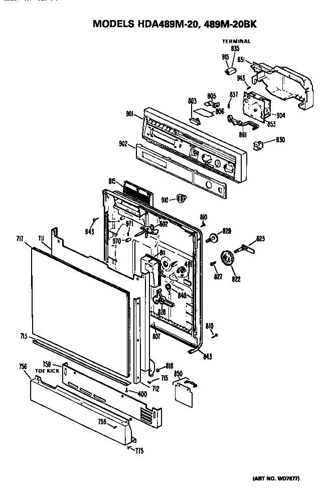 Front/control panel