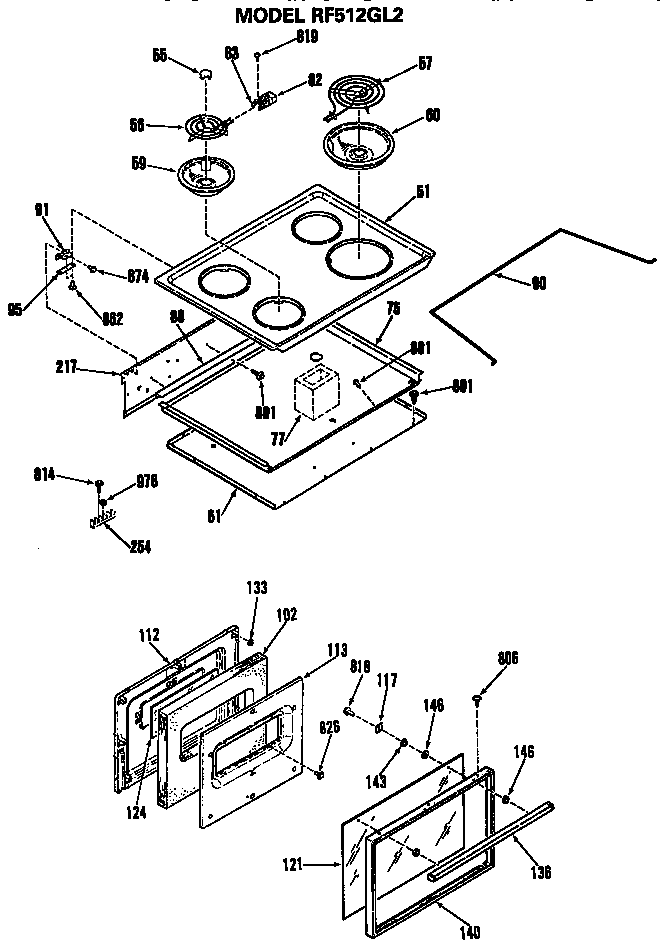 Cooktop and door