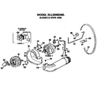 Hotpoint DLL2880DML blower and drive assembly diagram