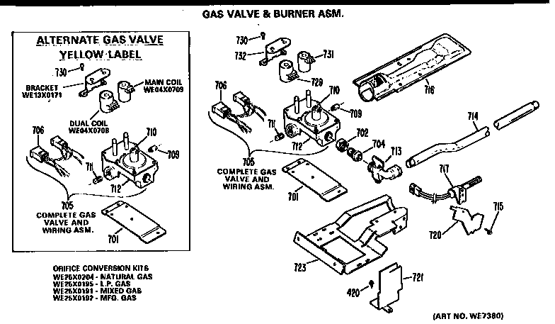 GAS VLAVE AND BURNER ASSEMBLY